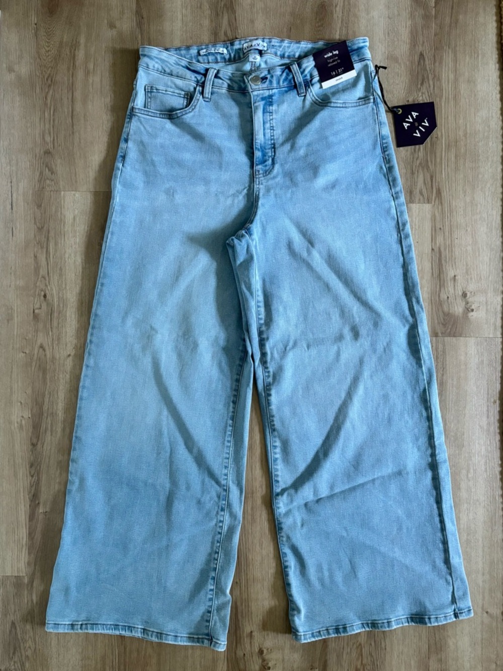 Ava & Viv Light Blue High-Rise Wide Leg Jeans Women’s 16